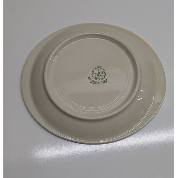 Syracuse China Oval Dinner Plate Speckled Cream Orange Brown Trim Vintage USA - Picture 8 of 10